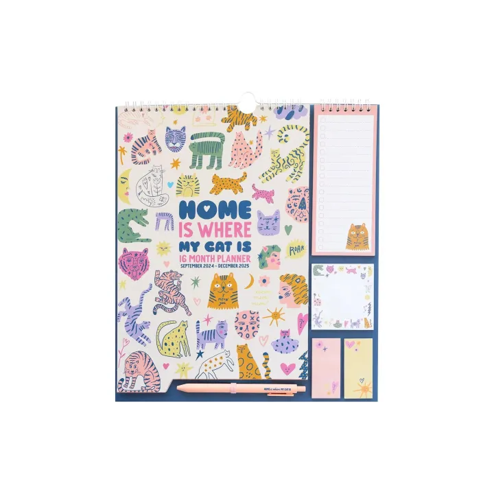 TH Agendas bloc-notes hebdomadaires Home is where my cat is 30 x 34 cm