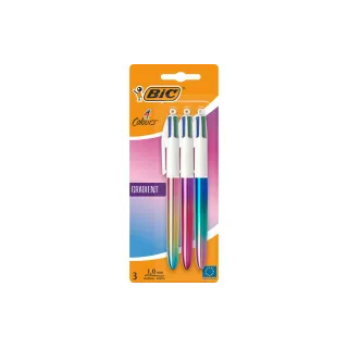 BIC Stylo à bille multicolore 4 Colours Gradient 3 pièces