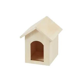 HobbyFun Mini Maison Niche pour chiens 3.8 x 5.5 x 4.2 cm, naturel