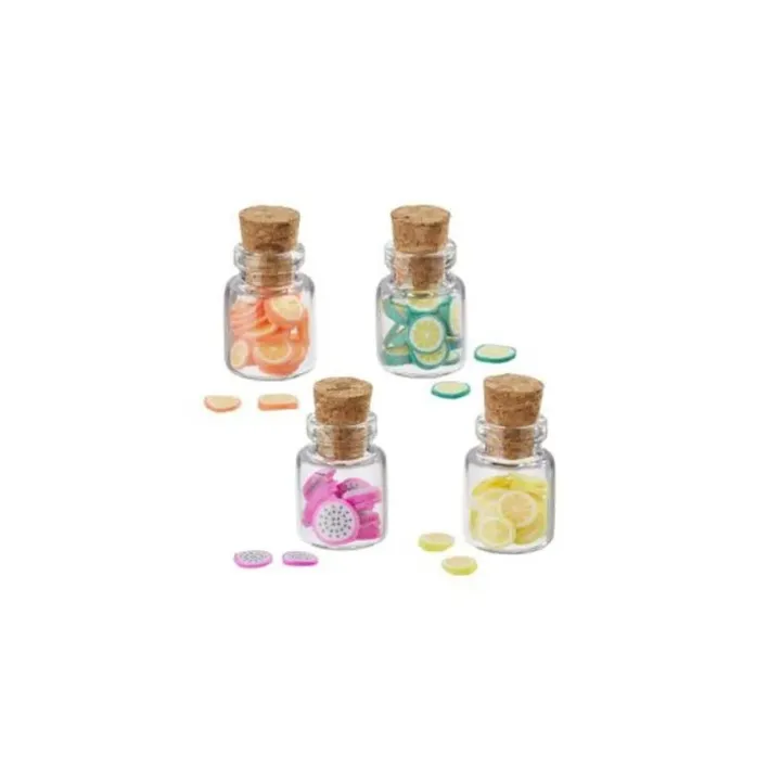 HobbyFun Mini ustensiles Verres avec des fruits 2.2 x 1.3 cm, 4 pièces