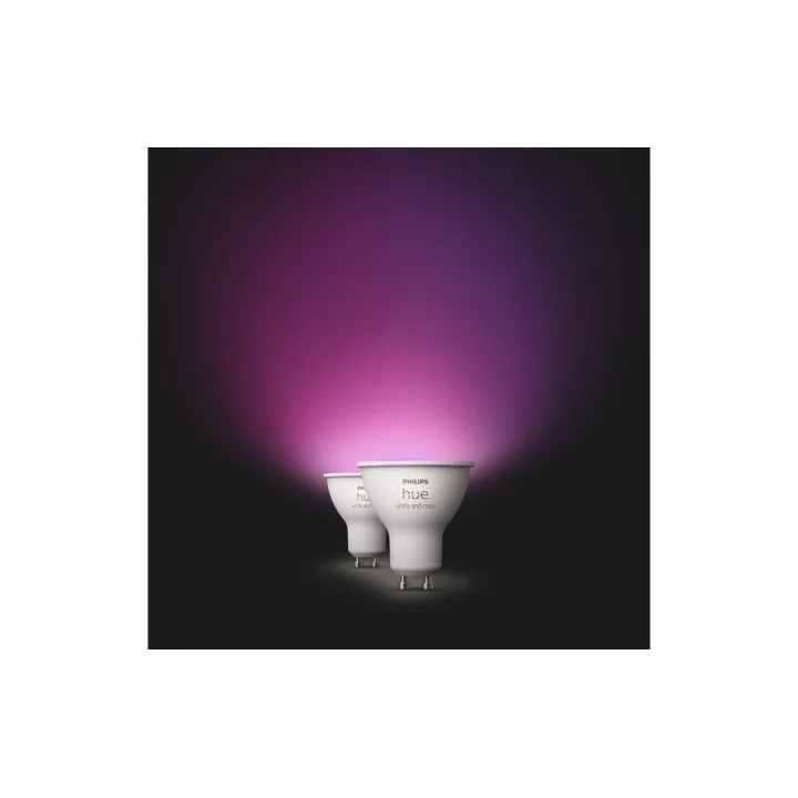 Philips Hue Ambiance blanche et couleur GU10 pack double 2 x 350 lm