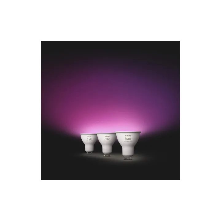 Philips Hue Ambiance blanche et couleur Pack de trois GU10 3 x 350 lm