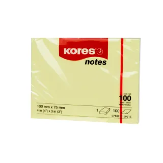 Kores Fiche de bloc-notes 10075, 10 x 7,5 cm, 12 blocs, Jaune