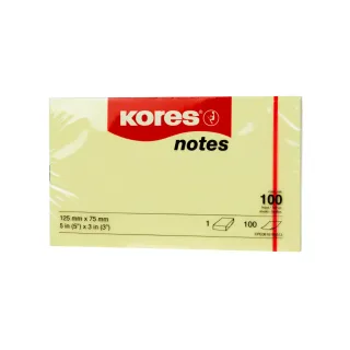 Kores Fiche de bloc-notes 12575, 12,5 x 7,5 cm, 12 blocs, Jaune