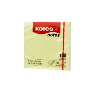 Kores Fiche de bloc-notes 7575, 7,5 x 7,5 cm, 12 blocs, Jaune