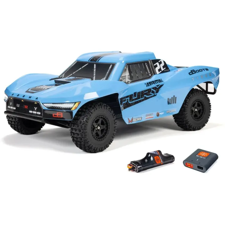 Arrma Short Course Truck Fury Mega 550 2WD, 1:10, RTR, bleu