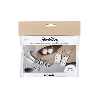 Creativ Company Kits de bricolage pour bijoux Boucles doreilles noir-blanc