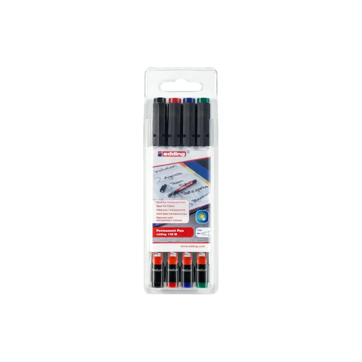 edding Stylo à feuilles Permanent Pen 142 M, 4-set