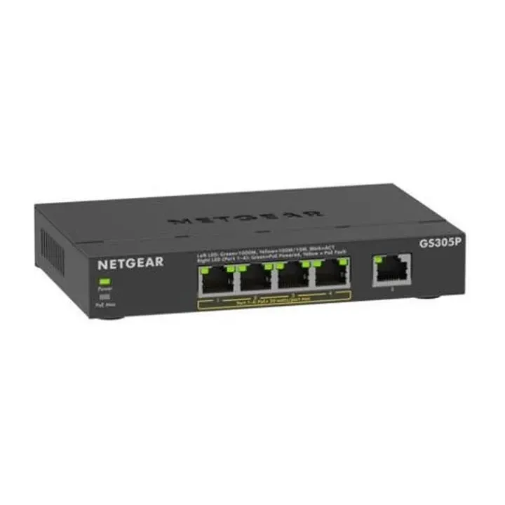 Netgear PoE Switch GS305Pv3 5 ports, Budget PoE: 63 W