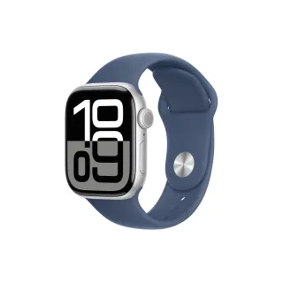 Apple Watch Series 10 42 mm Alu argent Sport Denim M-L