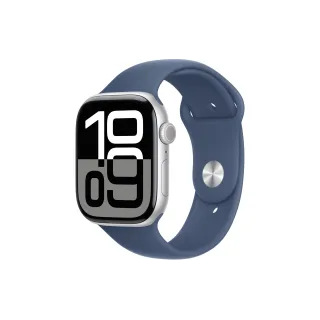 Apple Watch Series 10 46 mm Alu argent Sport Denim S-M