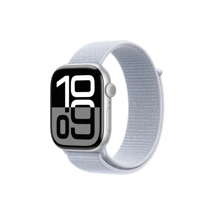 Apple Watch Series 10 46 mm Alu argent Loop bleu