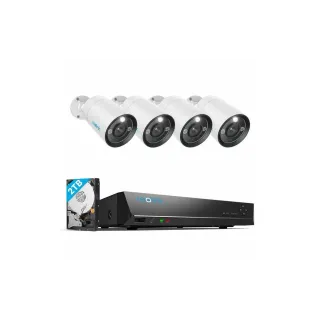 Reolink Kits de surveillance NVS8-12MB4 Bullet, y compris disque dur de 2TB