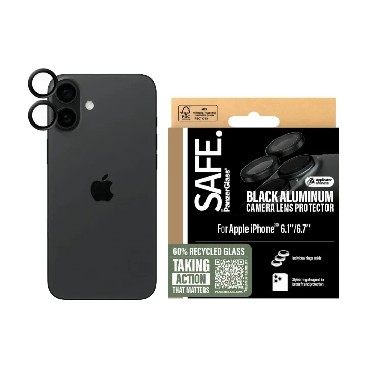 SAFE. Lens Protector iPhone 16 - 16 Plus Noir