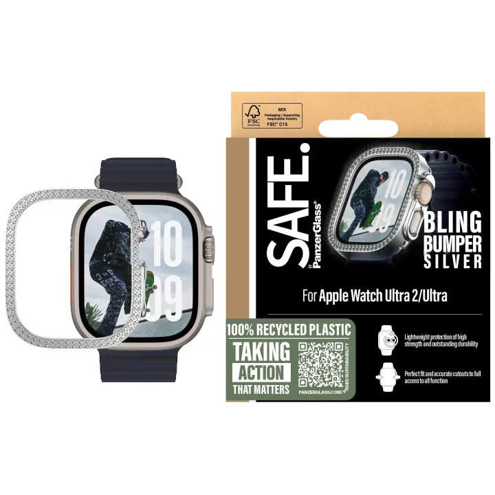 SAFE. Protection décran Bling Bumper Silver 46 mm