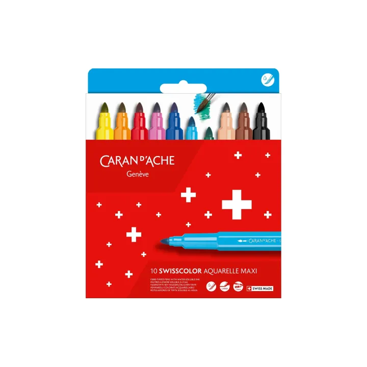 Caran dAche Feutres de coloriage Swisscolor Maxi Multicolore