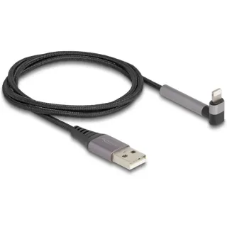 Delock Câble USB 2.0 coudé avec fonction de support USB A - Lightning 1.5 m