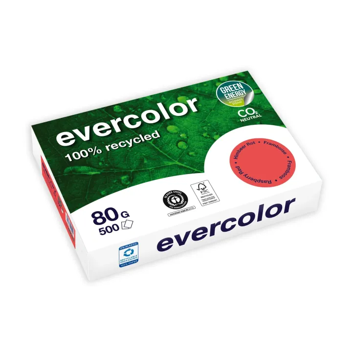 Clairefontaine Papier pour photocopie Evercolor A4, Rouge, 80 g-m², Blatt