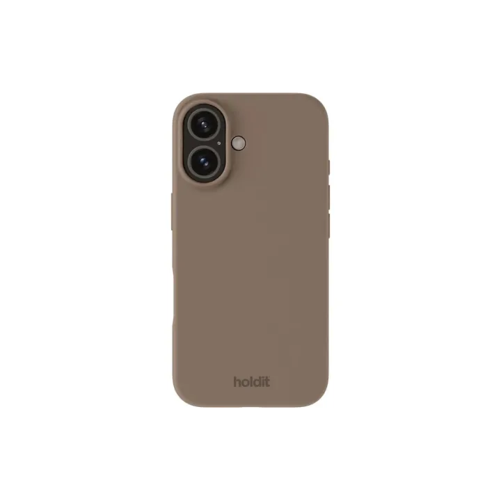 Holdit Coque arrière Silicone iPhone 16 Brun