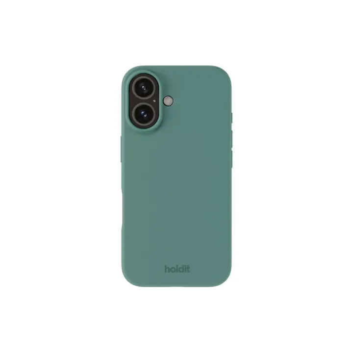 Holdit Coque arrière Silicone iPhone 16 Vert