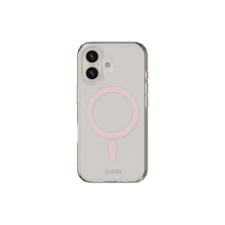 Holdit Coque arrière MagSafe iPhone 16 Rose-Transparent