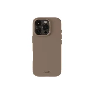 Holdit Coque arrière Silicone iPhone 16 Pro Brun