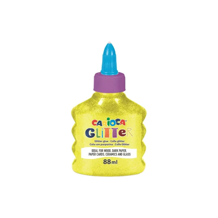 Carioca Colle de bricolage Glitter Neon 88 ml, Jaune fluo