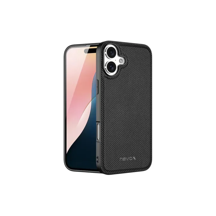 Nevox Coque arrière StyleShell Nylo iPhone 16 Noir