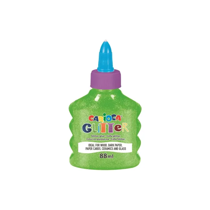 Carioca Colle de bricolage Glitter Neon 88 ml, Vert fluo