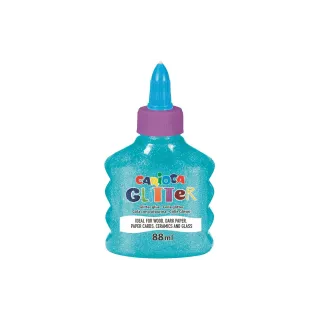 Carioca Colle de bricolage Glitter Neon 88 ml, Bleu néon