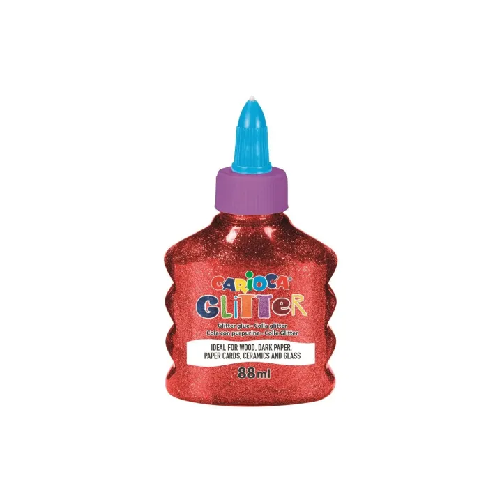 Carioca Colle de bricolage Glitter Glue Spark 88 ml, rouge