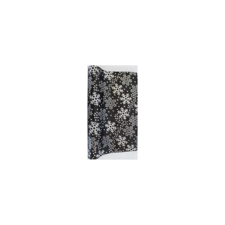 Dameco Tissu Flocon de neige 36 cm x 300 cm, Noir-Argenté