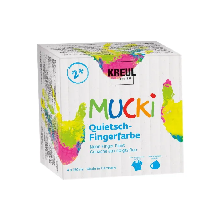 Kreul Peinture aux doigts Mucki 150 ml, 4 pièces