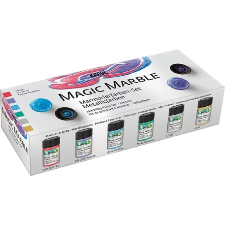 Kreul Peinture marbrée Set métallique 20 ml x 6 pièces