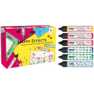 Kreul Peinture luminescente Set Pen Liner Happy Effects 29 ml x 6 pièces