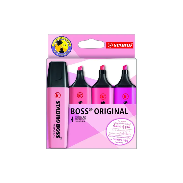 STABILO BOSS Shades of pink, Étui de 4