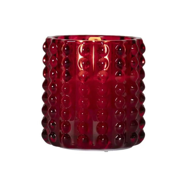 Star Trading Bougie LED Flamme Dotty, rouge, 9.5 cm